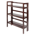 Terry Walnut Foldable Finish 3-Tier Wood Stackable, Shelf, Winsome