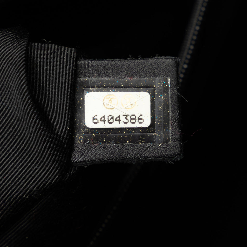 Authenticated (Good) Leather Pre-Owned Chanel CC Lambskin Top Black Unisex Wild Handbag Stitch HandleBag