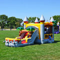 Bounce Grade Commercial T-Rex (with and Pool for Kids House Adults and Water Blower), JumpOrange Slide