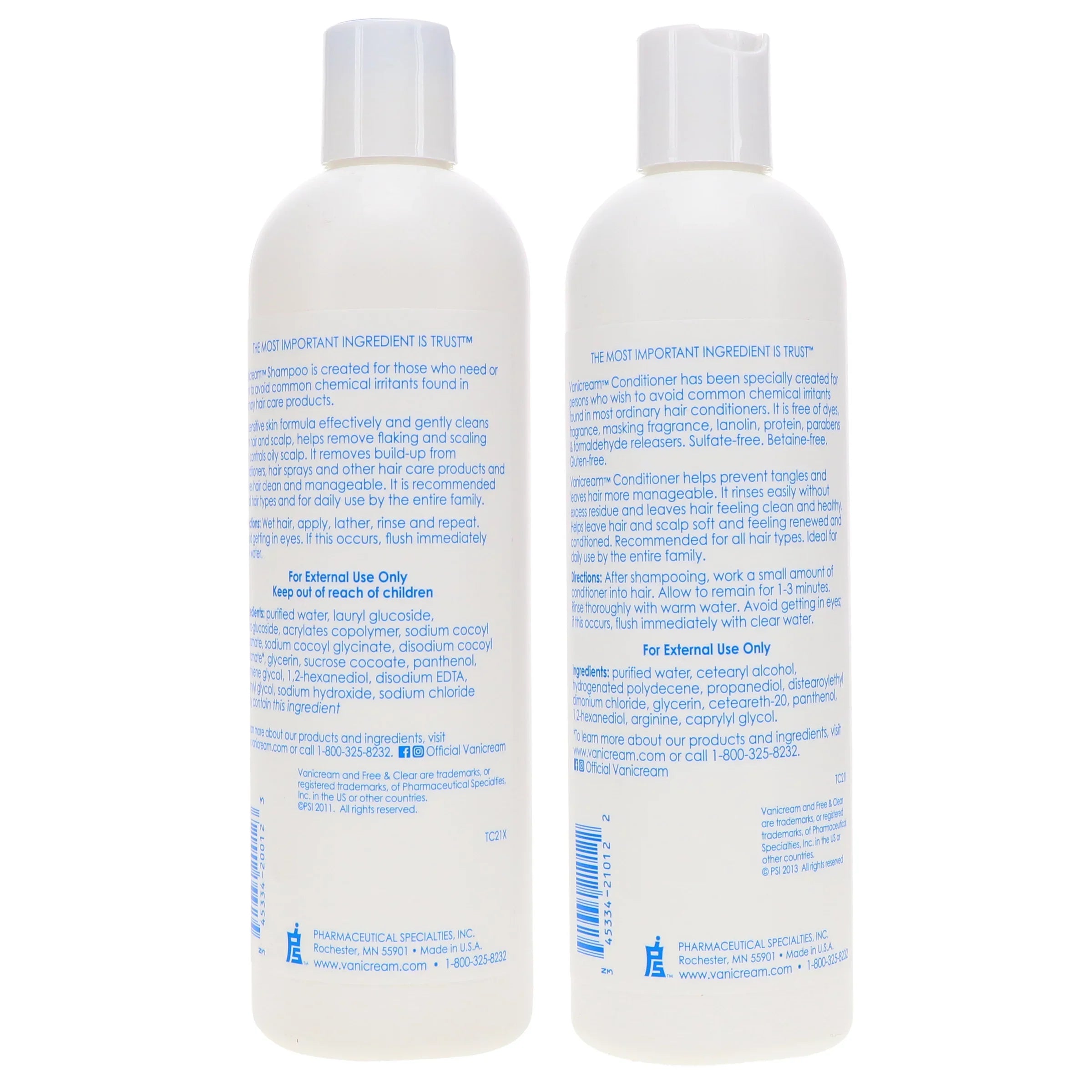 Combo 12 Vanicream oz & oz Conditioner Pack Shampoo 12