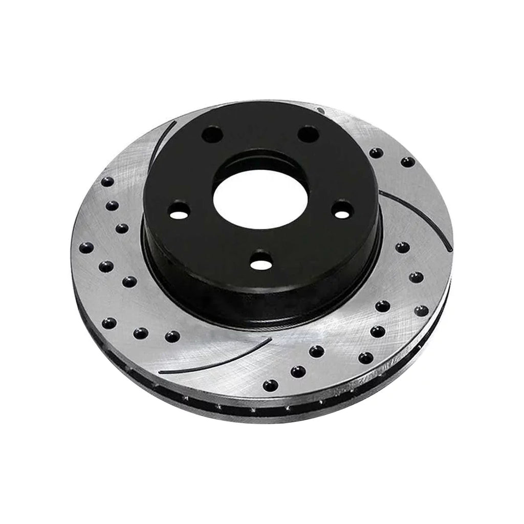2012 Drilled 2008-2017 1.8L Driver PR63039LR and 2.4L Replacement AWD 2.0L Front 2011 2007-2010 of Side Mitsubishi Passenger FWD AutoShack Lancer Rotors Black Caliber Pair Brake 2 Dodge for Slotted