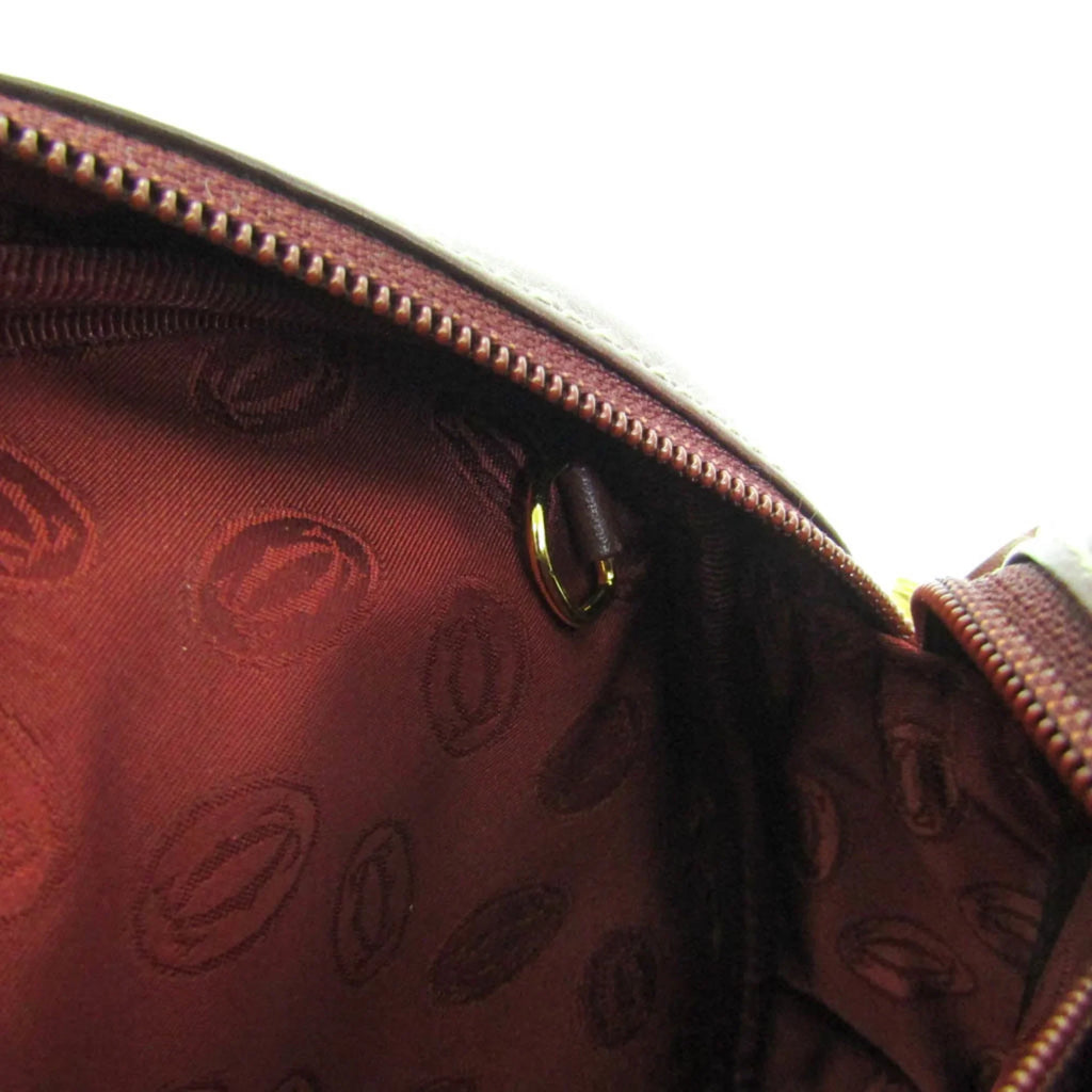 Bordeaux Cartier (Good) Must Leather Bag Women's Pre-Owned Shoulder