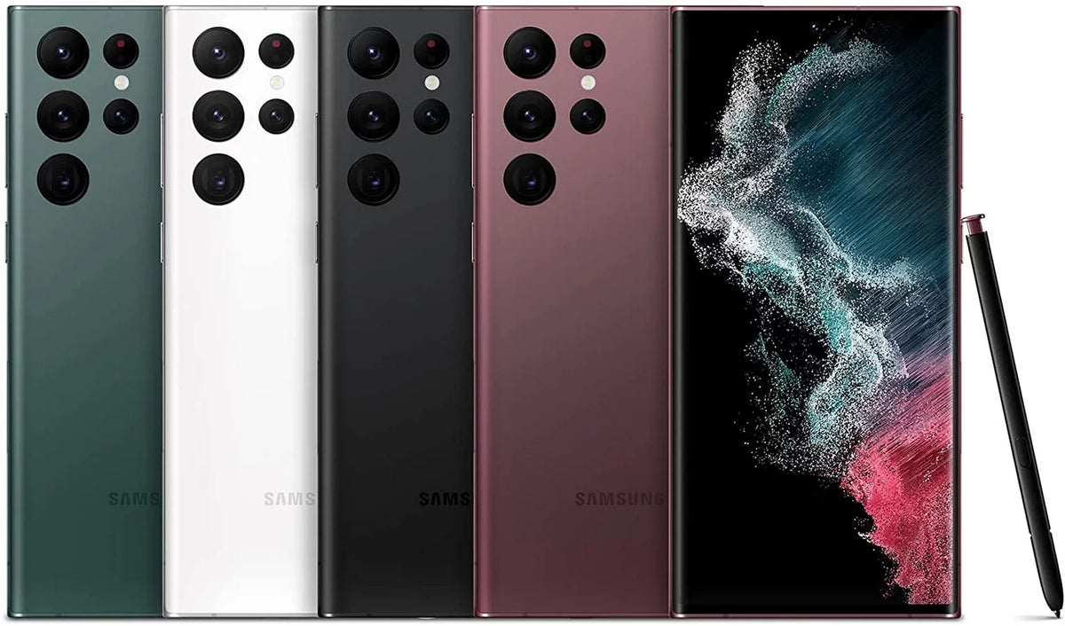 Good) Ultra S22 Smartphone, Only,128 RAM, US 8 GB (Refurbished: Cellular Samsung Storage Galaxy GB Pre-Owned Burgundy + 5G