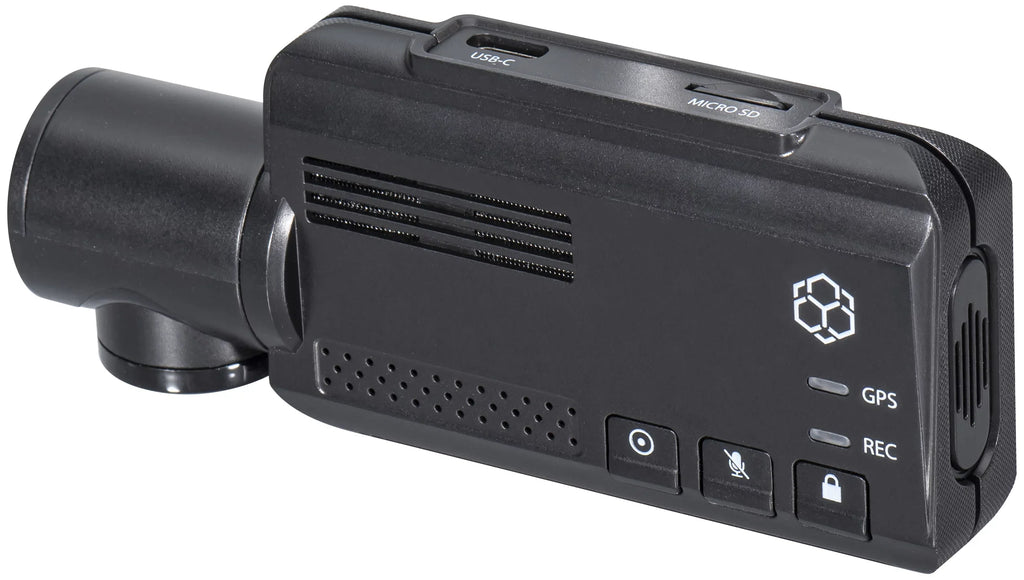 Black 2K Split 2K RoadCam Included, QHD with 4-in-1 App Dashcam GPS, - 360° 16GB SD YADA Built-in Compact Screen Control, Pro Card Recording,