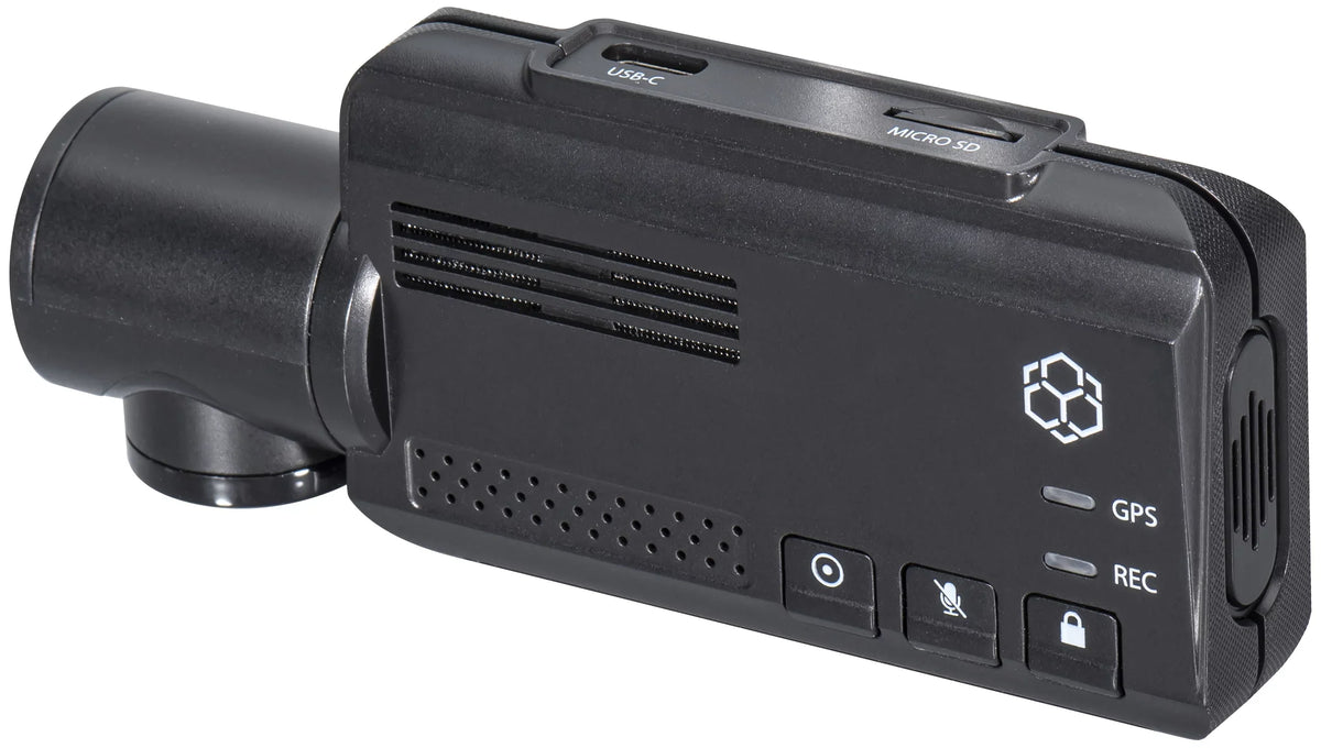 Black 2K Split 2K RoadCam Included, QHD with 4-in-1 App Dashcam GPS, - 360° 16GB SD YADA Built-in Compact Screen Control, Pro Card Recording,