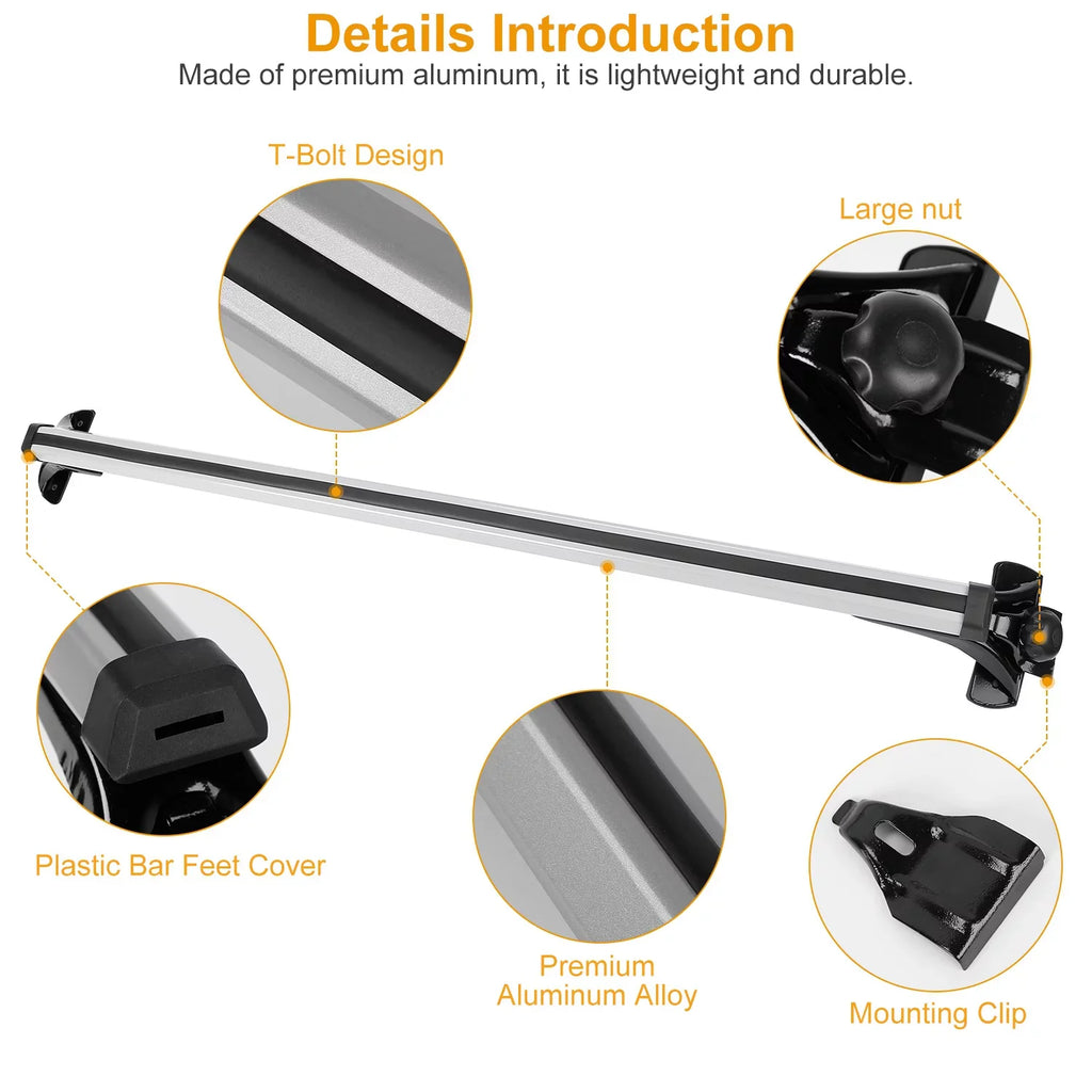 Aluminum iMounTEK Cargo 165LBS with Car for Roof Roof Rack Roof Most Without Car Capacity Rack Carrier Wagon Vehicle Rail Fit Side Crossbars 47.24in