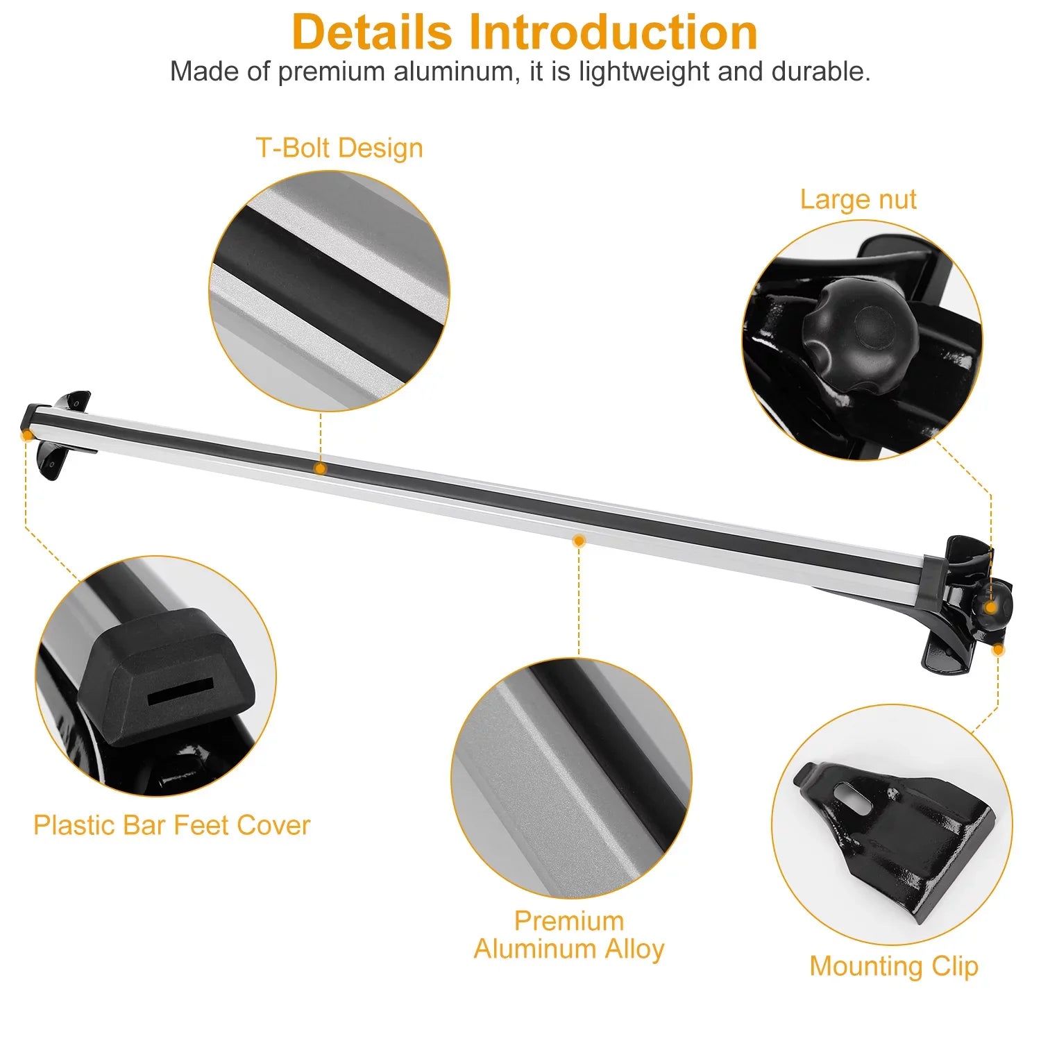 Aluminum iMounTEK Cargo 165LBS with Car for Roof Roof Rack Roof Most Without Car Capacity Rack Carrier Wagon Vehicle Rail Fit Side Crossbars 47.24in