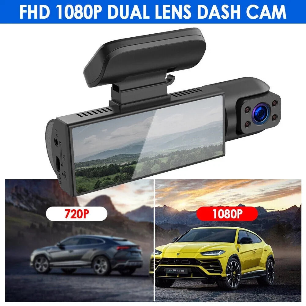Dash Front Jahyshow Cam Lens Camera 1080P G-Sensor Video DVR w/ Inside Recorder Dual Car