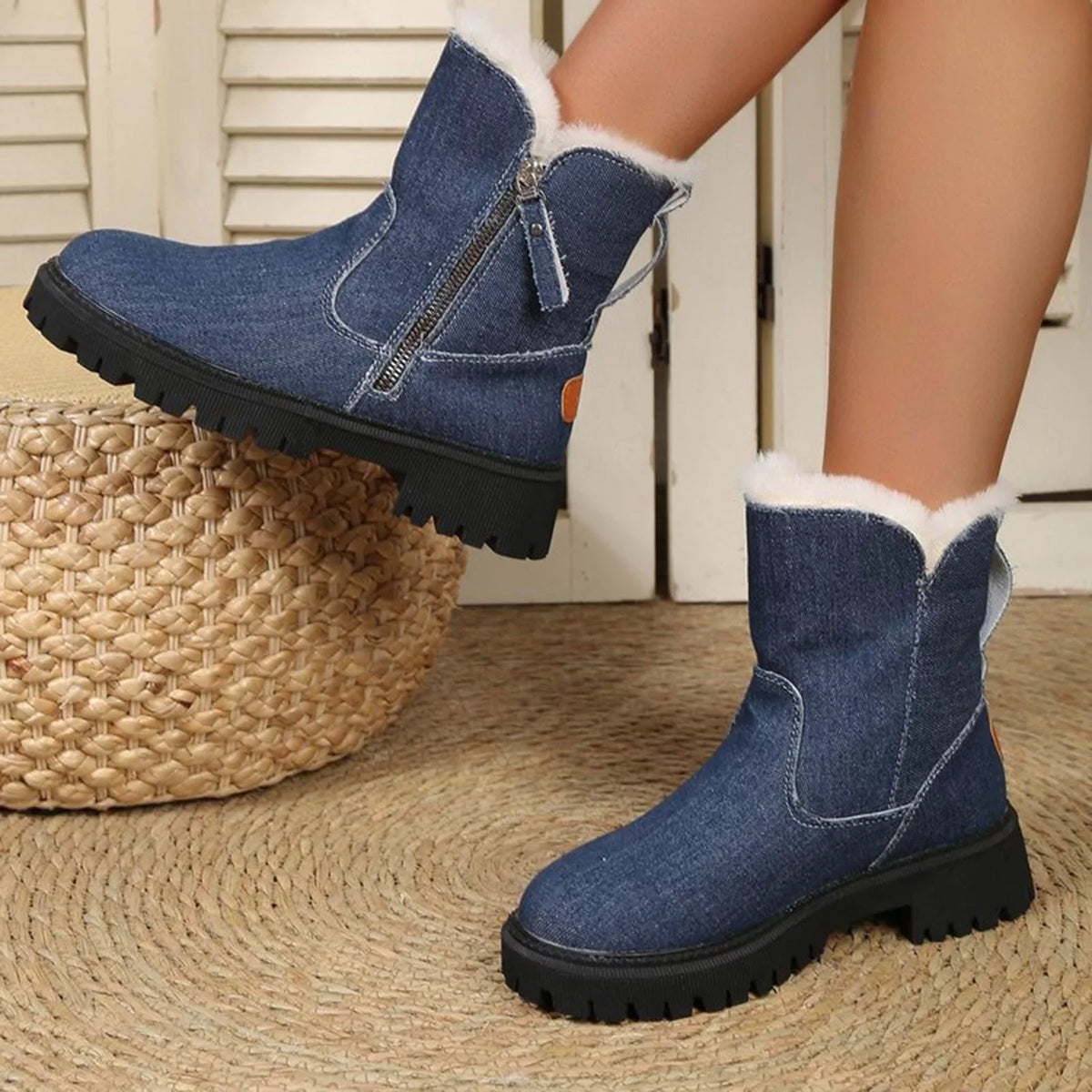 Leather And Winter Integrated New Mid And Winter Snow Boots Cotton Length Insulation Thick Women In for Shoes Boots Winter Ankle Snow For Booties Shoes Women Plush