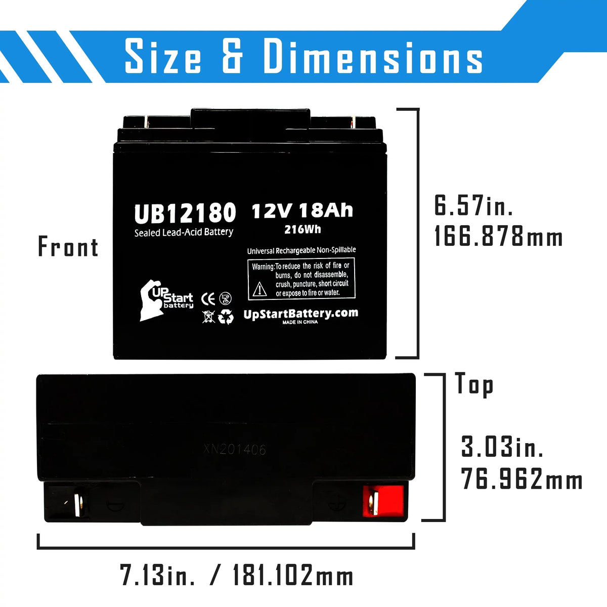 '- AGM, BATTERIES PICHER T4 Universal Terminal, 3x UB12180 Lead Battery 18000mAh, EAGLE SLA) Acid (12V, Sealed Pack Replacement Battery Compatible CFM12V18 - 18Ah,