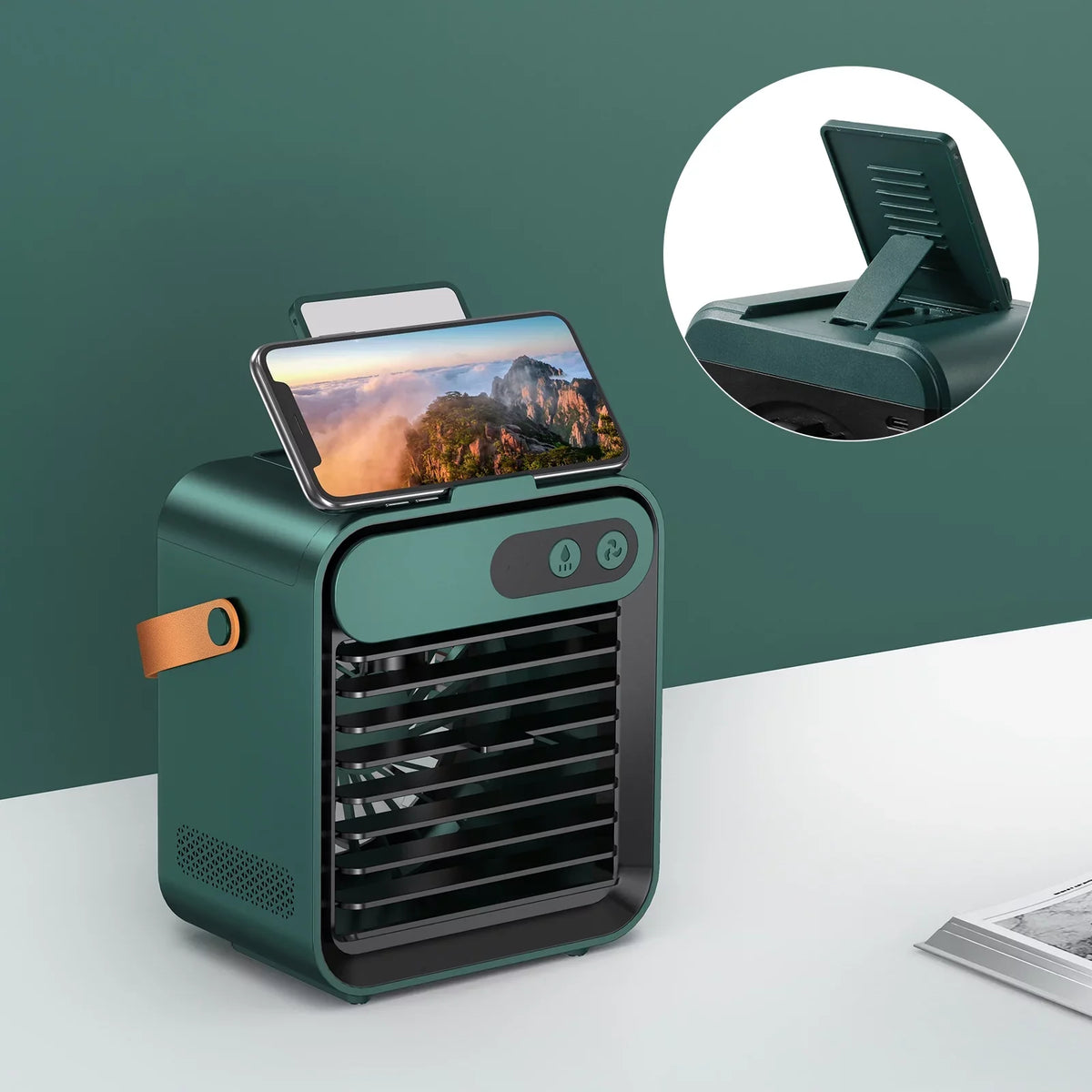 4 USB Air Fan Phone Air Comvin Desk Portable vanity Humidifier Personal and holder Speeds Cooler for Desktop 1 Fan,Quiet Home Fan, Cooling with 3 mirror Fan with Office,Bedroom,Car in and Adjustable