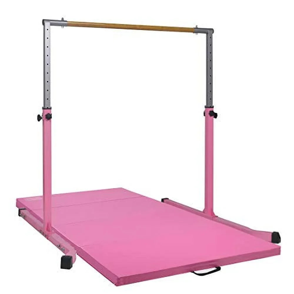 Bar Gymnastics 5 Bar for (Pink) Kip Strong to Equipment Legs Training, Star-TD Curved Gymnastics Home Gymnastic Junior Expandable Gym Adjustable Heavy Kids Height FT Duty 3 Training 5 Horizontal FT