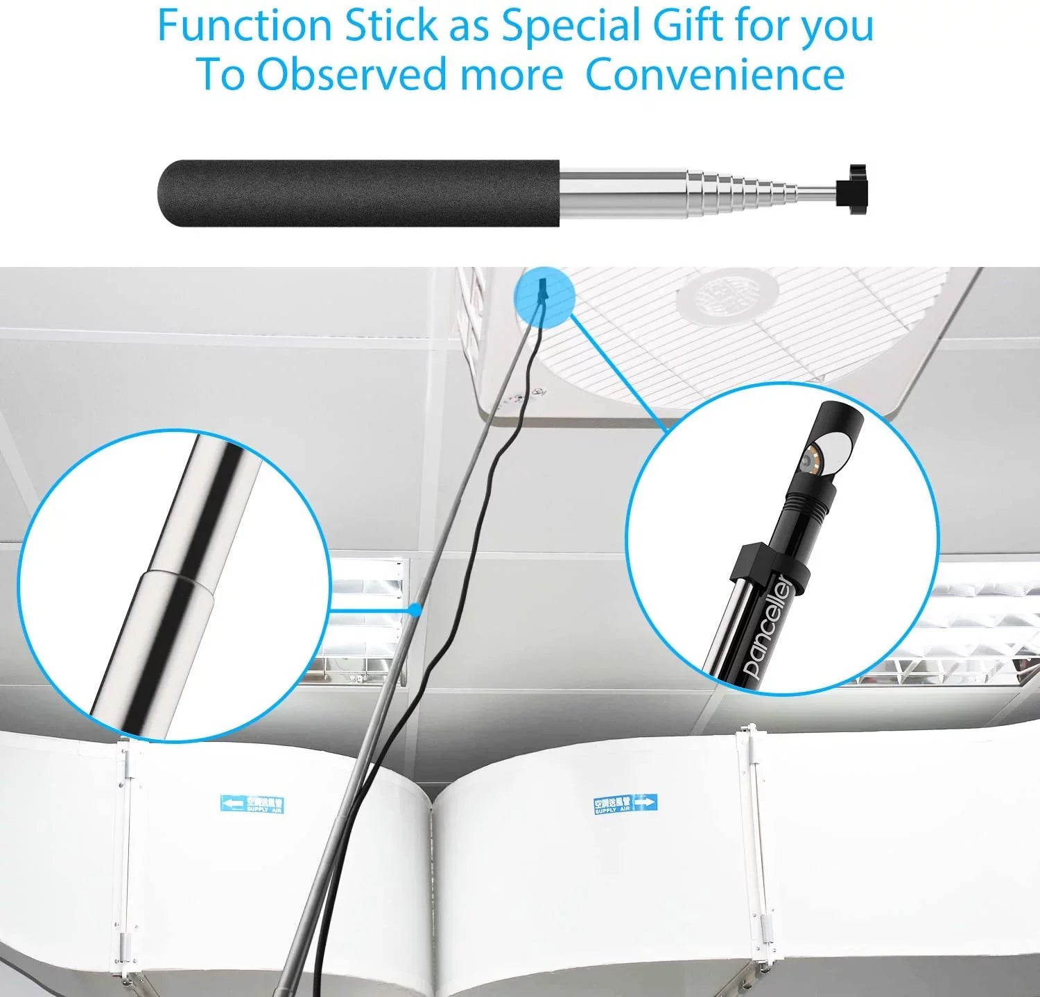 Borescope LED (5 Inspection Endoscope Light HD Camera PC Metes,16.5 for 1200P Ipad iPhone 8 FT) Table Smartphone Camera Wireless Snake WiFi Android Cable Rigid with Pancellent