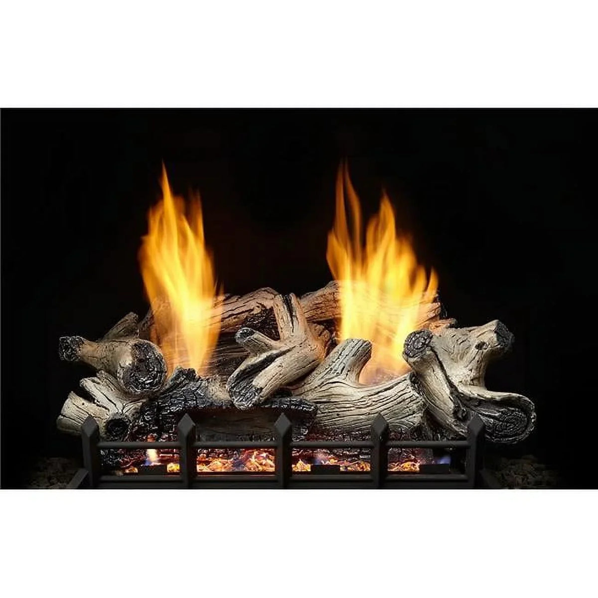 Burncrete Set Natural Vf in. Piece 18 Log 18 in. Refractory Beachcomber Blaze Burner - for 6