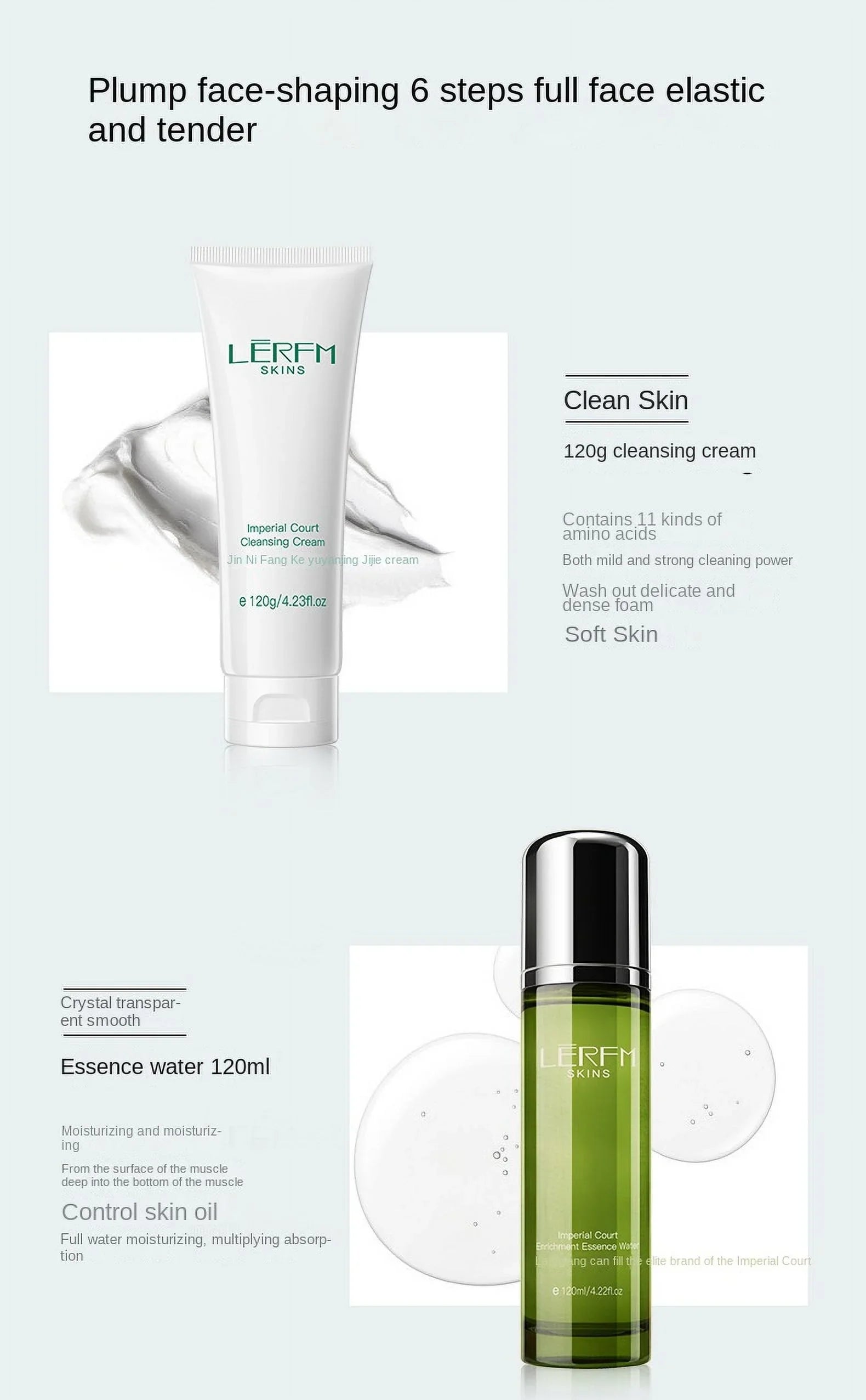 Face Toner Night Control 6Pcs Deep LERFM Whitening Beauty Skincare Products Cleaning Firming Day Serum Oil Set Cream Pores Face
