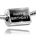 Charm on Cubes Birthday Black Sterling Neonblond Happy Clear Silver Bead 925 Ice