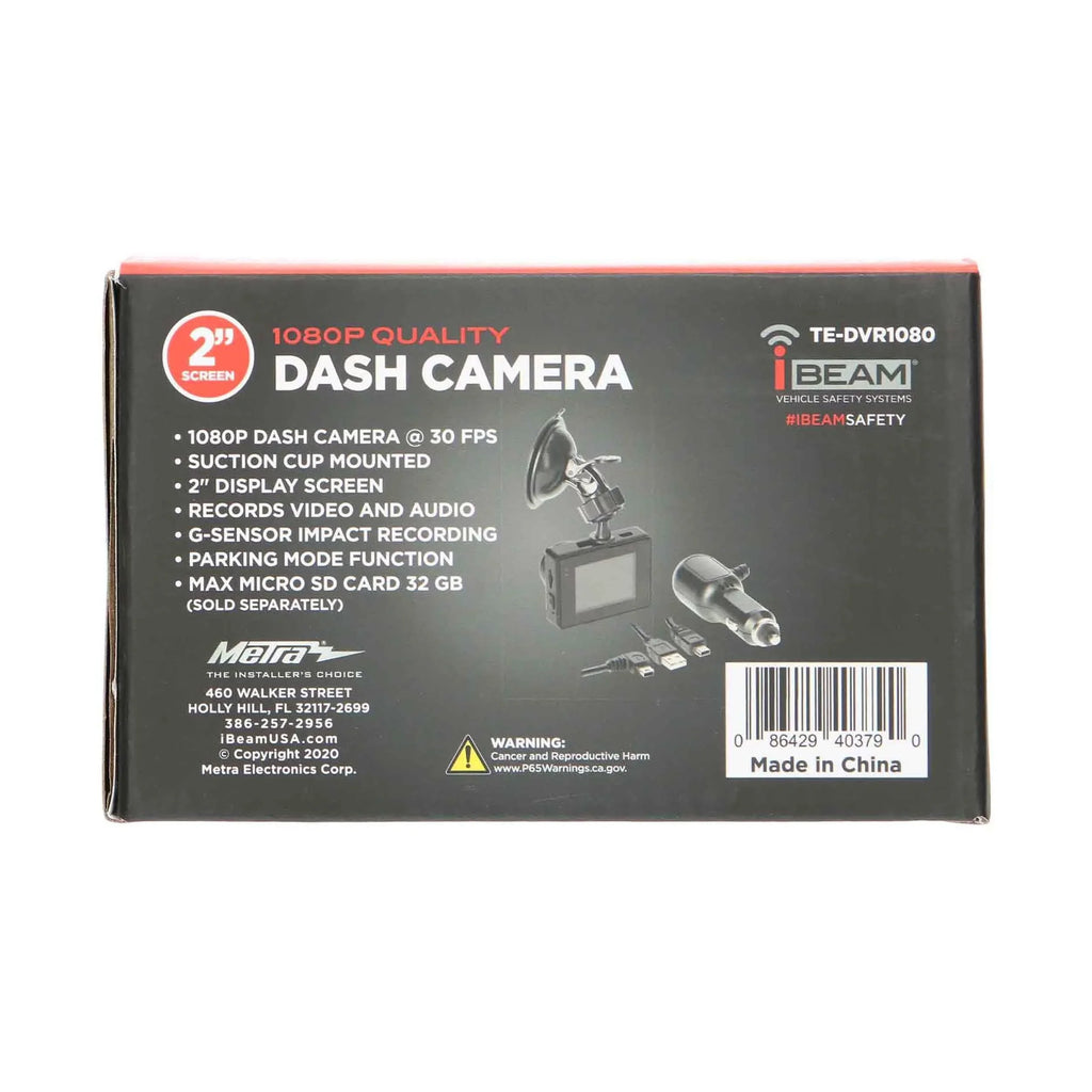 LCD TE-DVR1080 iBeam Suction Camera 2" w/ Dash Screen Mount Windshield 1080P