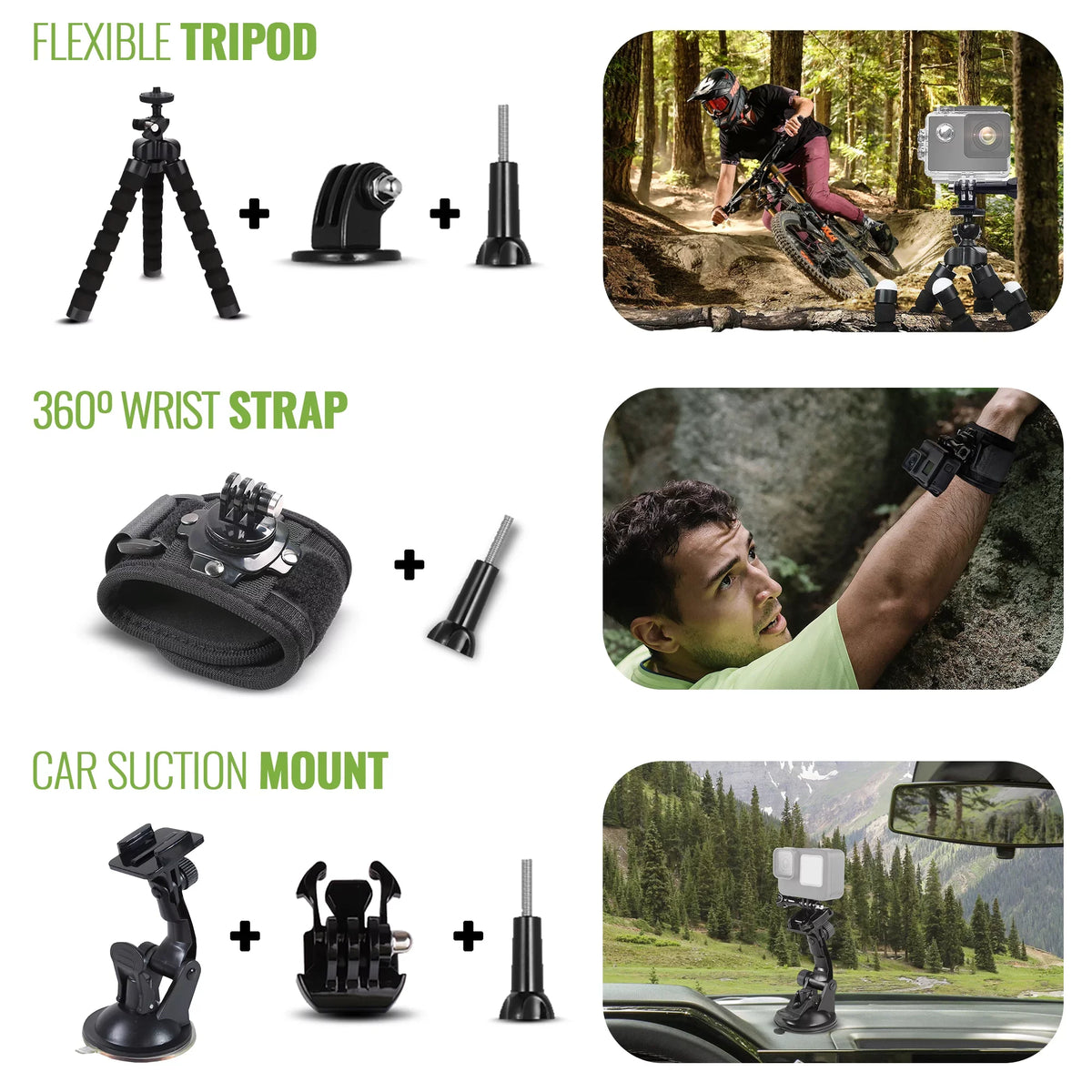GoPro Compatible Accessory Hero10/9/8/7/6/5/4, and AKASO, in Camera DJI with Max, Action, more Kit Osmo GoPro Action Fusion, 50 Insta360, GoPro 1 DiGiNerds