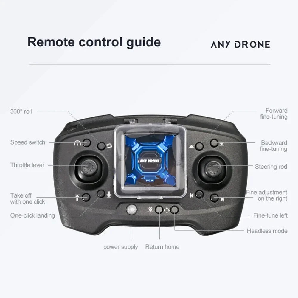 HD Beginners RC Suitable One Camera Drone Flip K04 Drones RC for Gift Quadcopter Land Key for Toys Aircraft Headless Foldable Kids, 360° Hovering Auto Mini