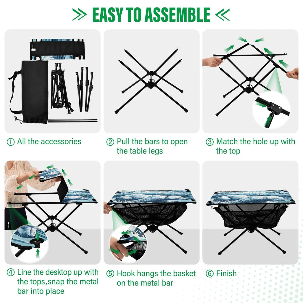Storage Camping Picnic Bag Compact BBQ Table Portable Travel Polar Fishing Swimming with Beach for Bear Table Folding Outdoor Table