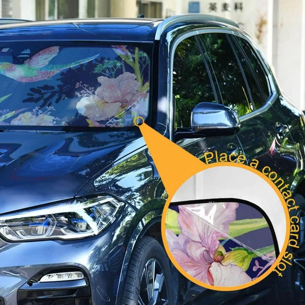 Sun Protector Sun Ray Folding x Windshield Cool Visor 27.6 Front SUV Shade,Blocks Bestwell Flower for Fits Truck,55 Shade UV Car Your to Inch Vehicle Hummingbird Keep Shield Sun