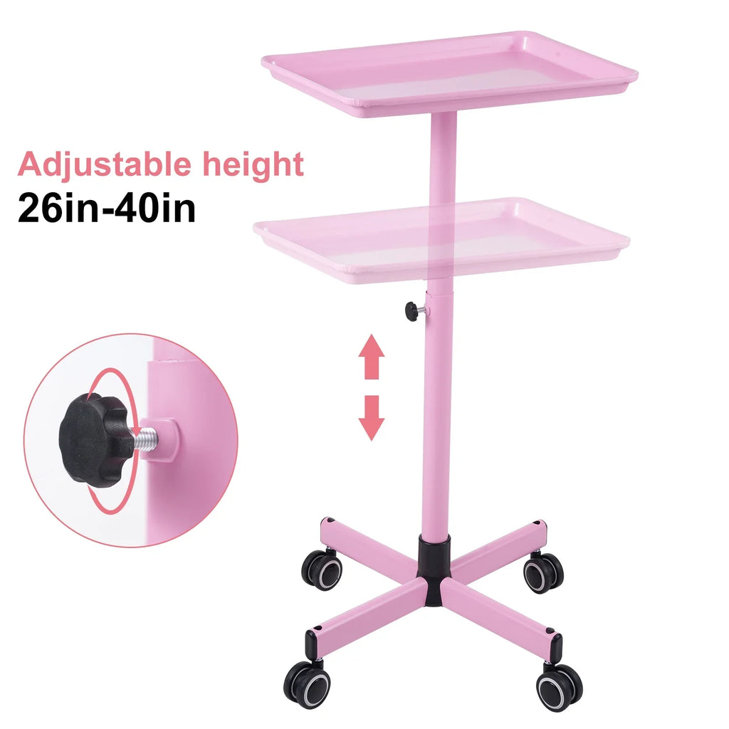 Shelf,Adjustable Wheels Tattoo Tattoo Spa Clinic Bestauty Salon Salon Wheels Cart Hair Storage Use Salon Movable Color Salon Salon Wheels Clinic Salon Beauty Pink Hair Wheels Professionals