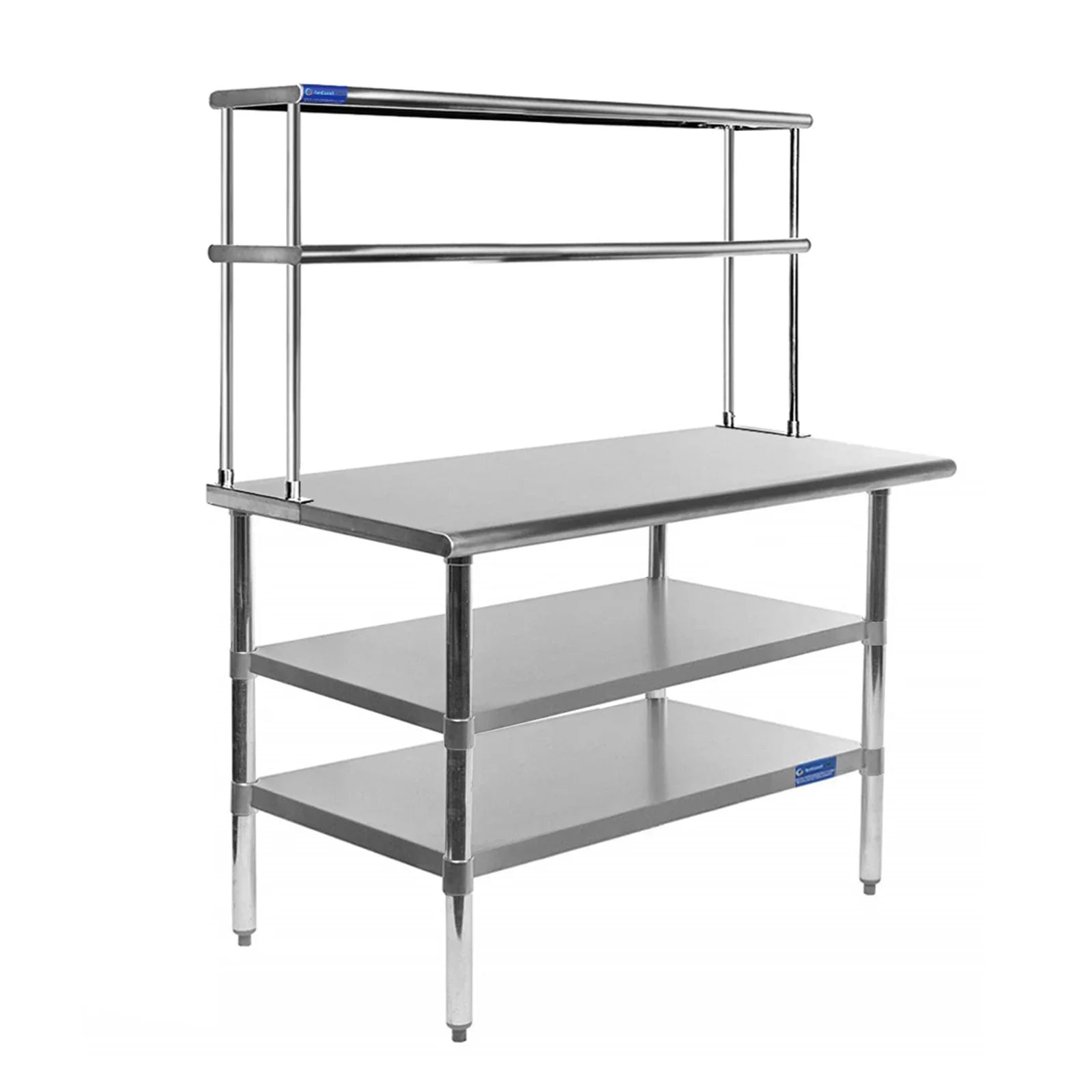 Shelving Wide 12" Work | Prep Shelves Tier Steel Double Table Two x 30" Combo With Stainless | Overshelf 30" Kitchen & Table Metal