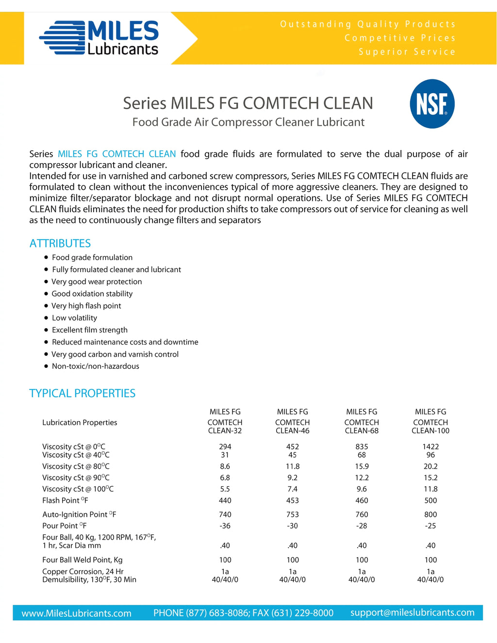 46 Gallon Synthetic Comtech Case Food Rotary ISO Fluid Miles 4*1 Grade Compressor Fg Clean