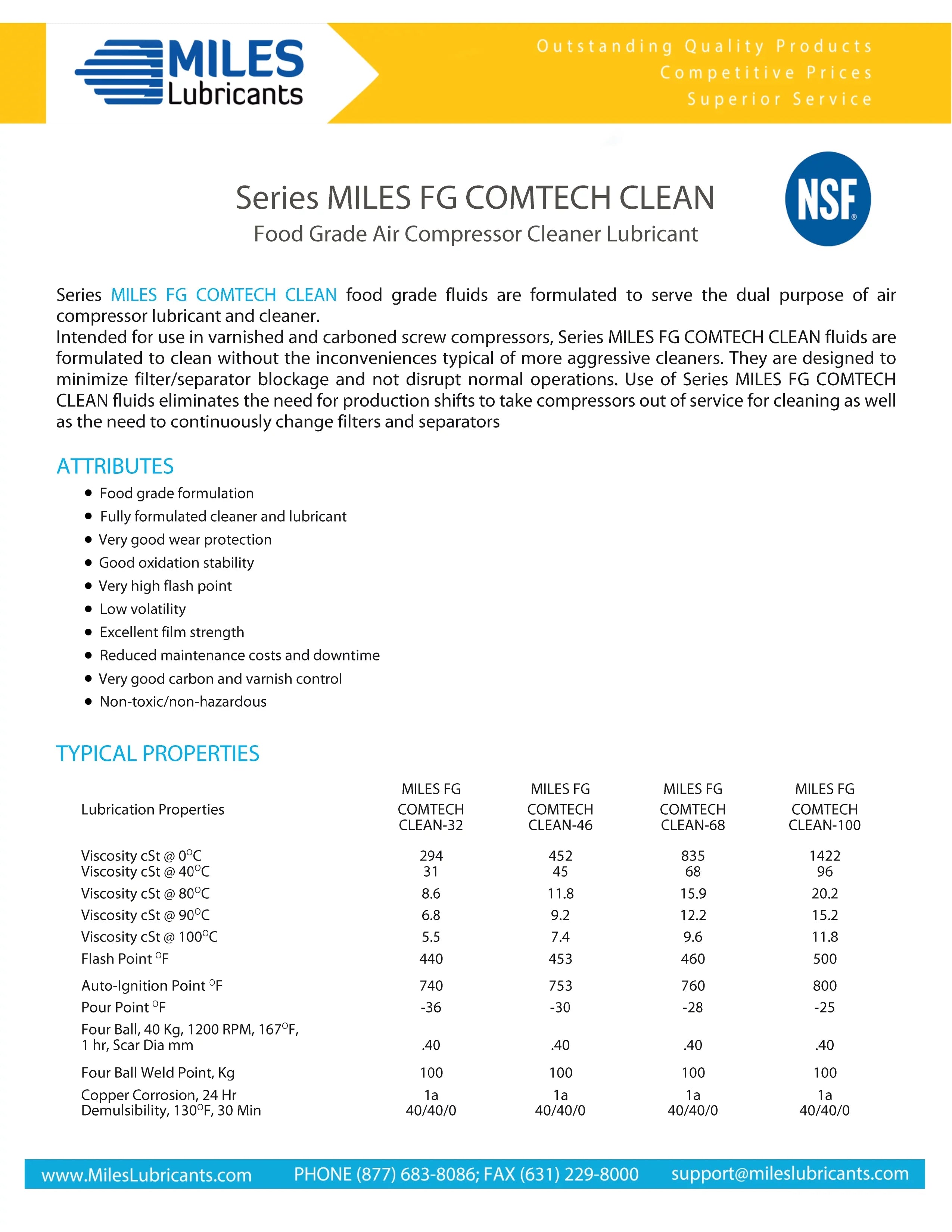 46 Gallon Synthetic Comtech Case Food Rotary ISO Fluid Miles 4*1 Grade Compressor Fg Clean