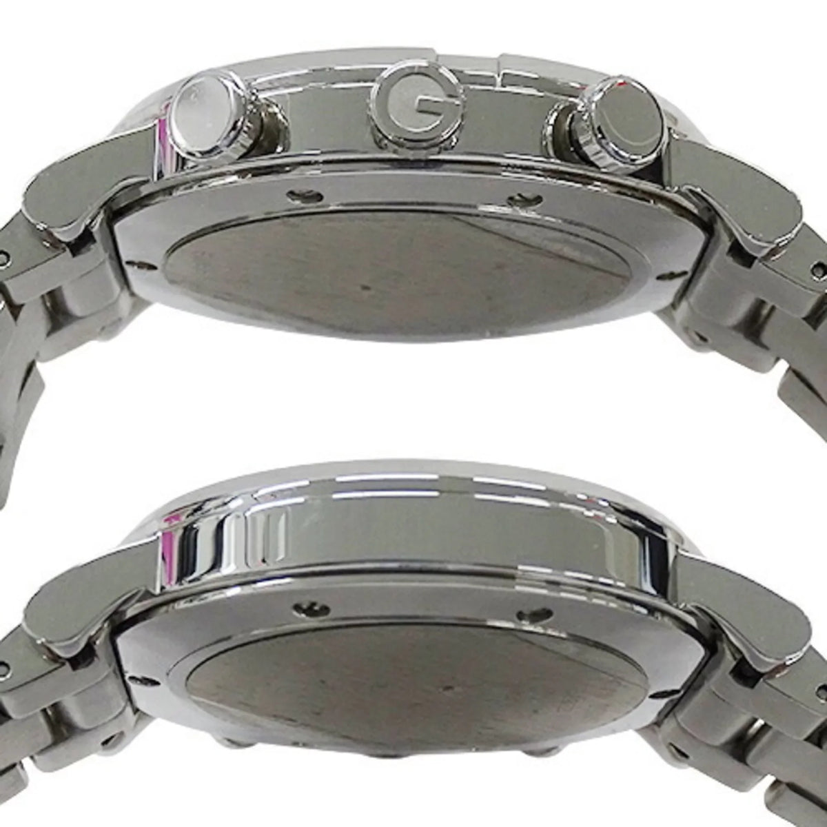silver 101M Gucci watch Used black steel men's stainless quartz YA101309 chrono G GUCCI SS date