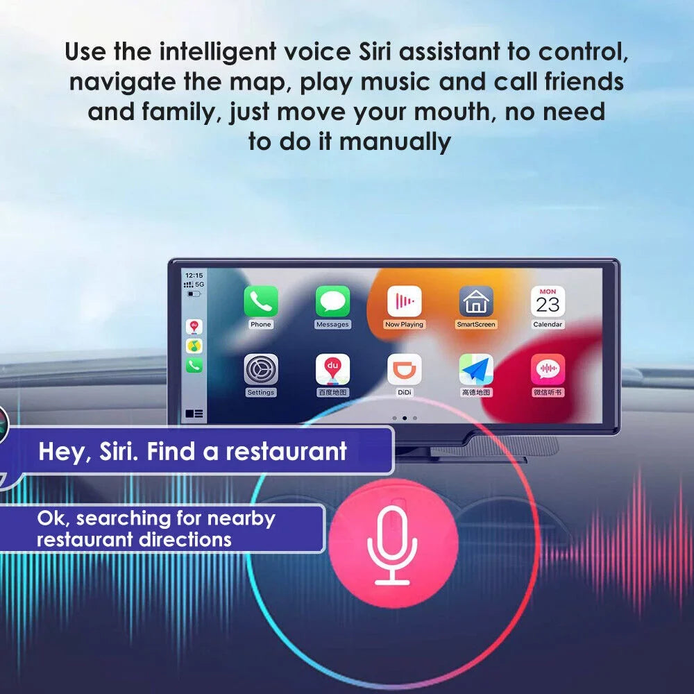 and Stunning DVR Compatibility Touch Screen 10.26'' Camera Android 2K Car - KingFurt WIFI Resolution Wireless Smart Carplay Auto Dash