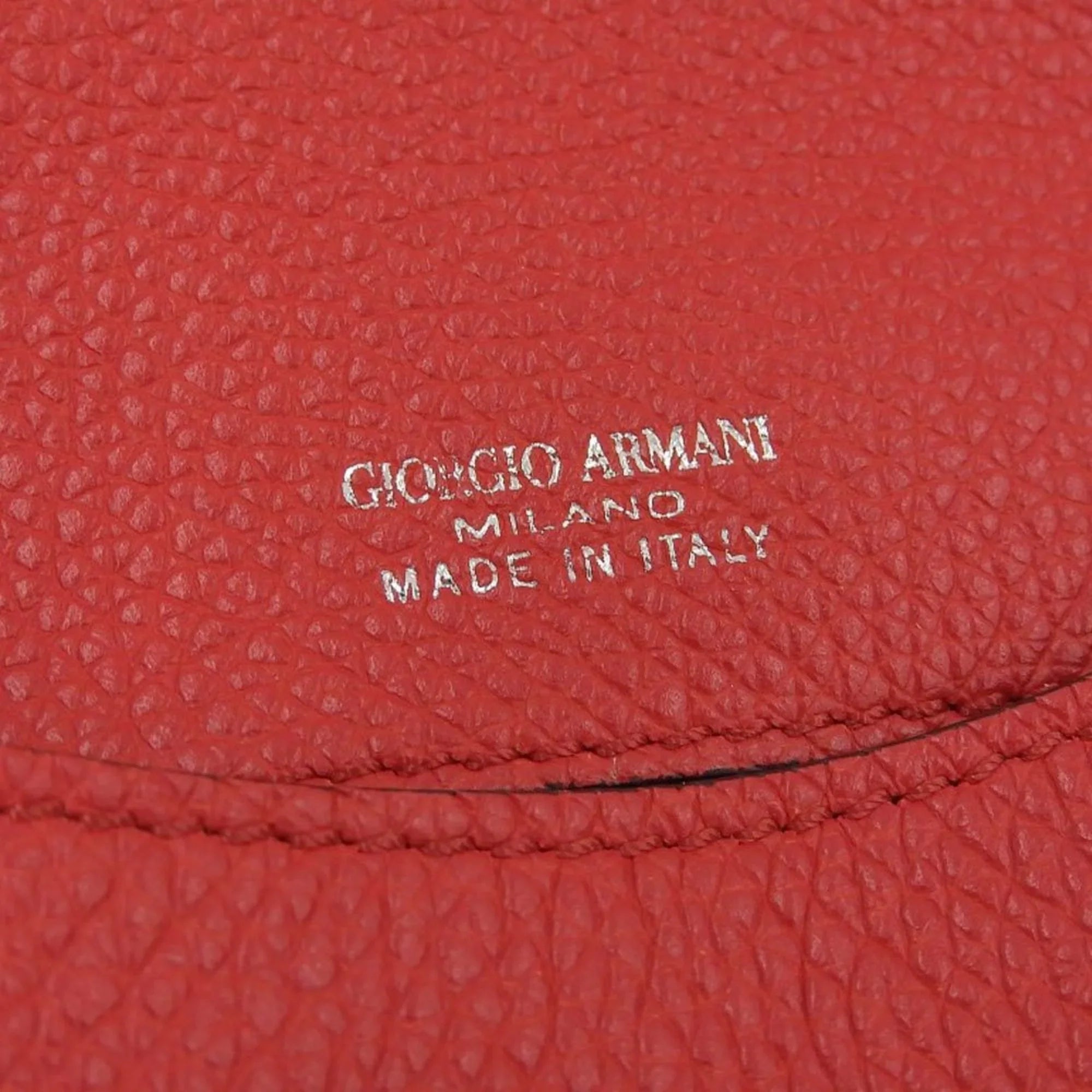 Giorgio Pre-Owned New) Shoulder Bag Red Leather (Like One Armani