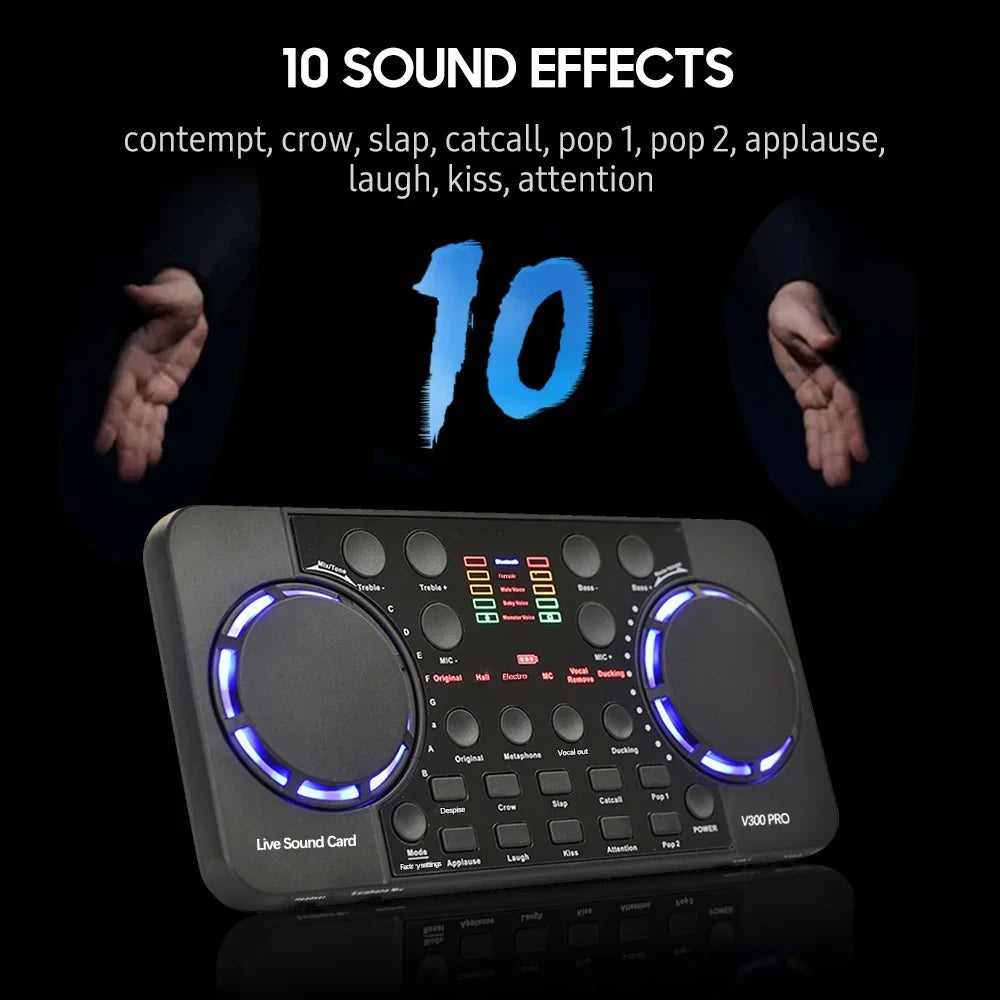 Smart GoolRC Rechargeable SingingLive Computer Live with for V300 Broadcasting/ Multifunctional Pro Voice and Phone Sound and Compatible Sound Recording