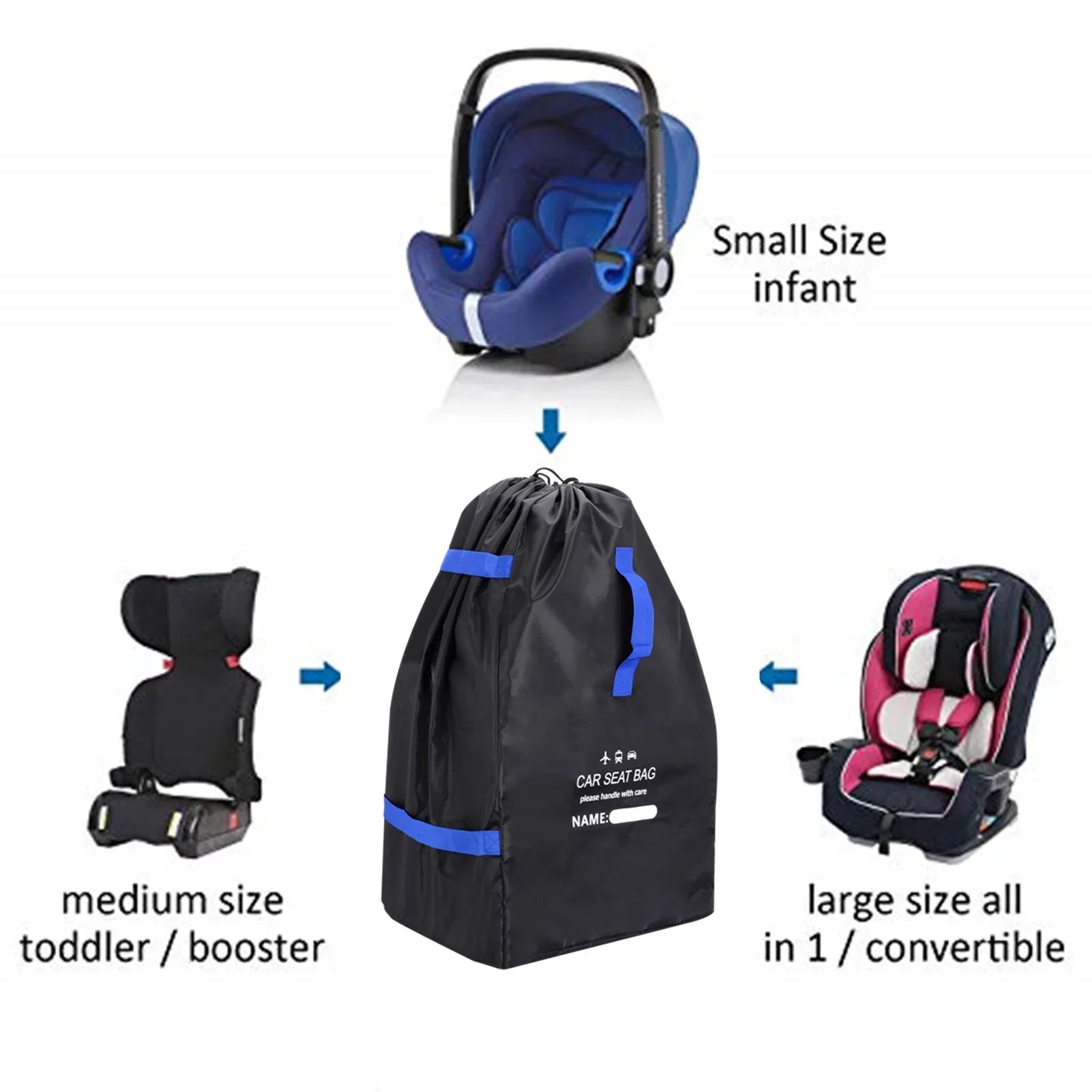 Travel Bag Check Shoulder bag Storage Air for Gate Large Airplane Infant Universal for Straps Seat Durable with Carseat Car Carseat Bag Travel