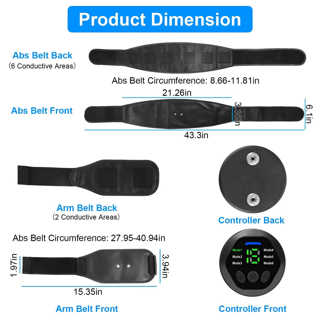 Office Stimulator Equipment Fitness 6 Levels, Equipment Toning ABS Modes, Waist Belt, Trimmer Home Training iMounTEK Belt Equipment Workout Muscle Abdominal 18 Intensity
