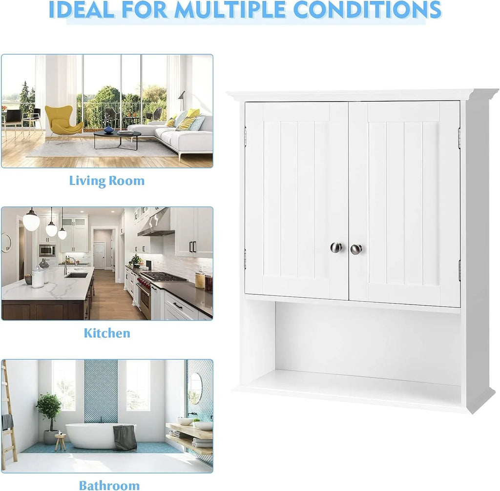 Shelves, Wall Multipurpose Room, Living for Cabinet Cabinet Hanging & Storage Bathroom Doors Wall Bathroom Kitchen Mounted Cabinet, Bathroom Wooden Cabinet Medicine with Storage