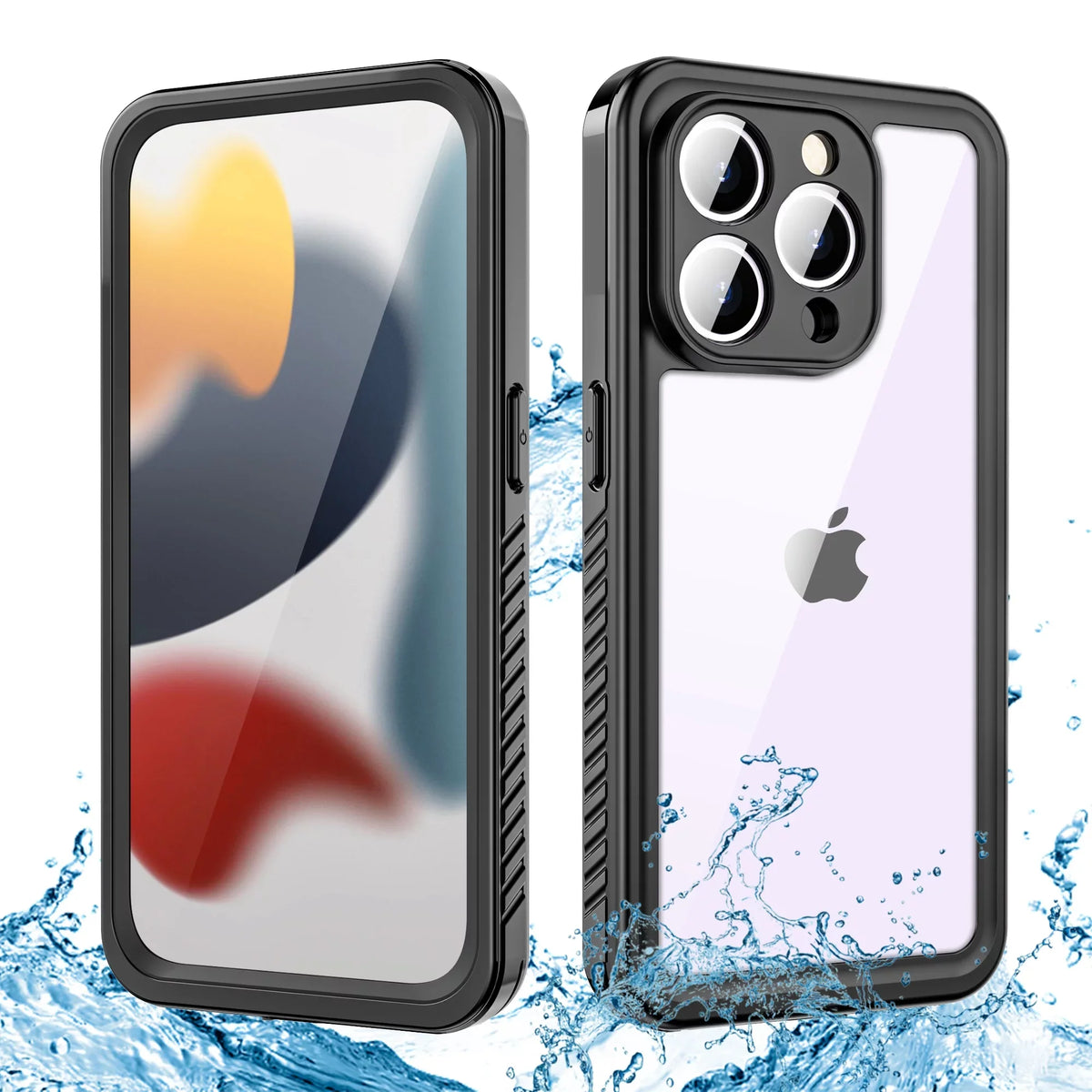 '- Inch, 6.7 for Dteck Protector Built-in Pro Black Case Screen Max Underwater Full IP68 15 Waterproof iPhone Protective Body Case Shockproof