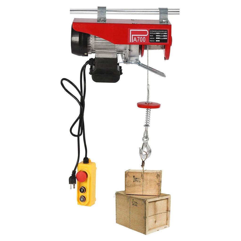 Remote Control Electric Hoist 110V Portable Winch Winch 1543lbs Wire W/ Electric