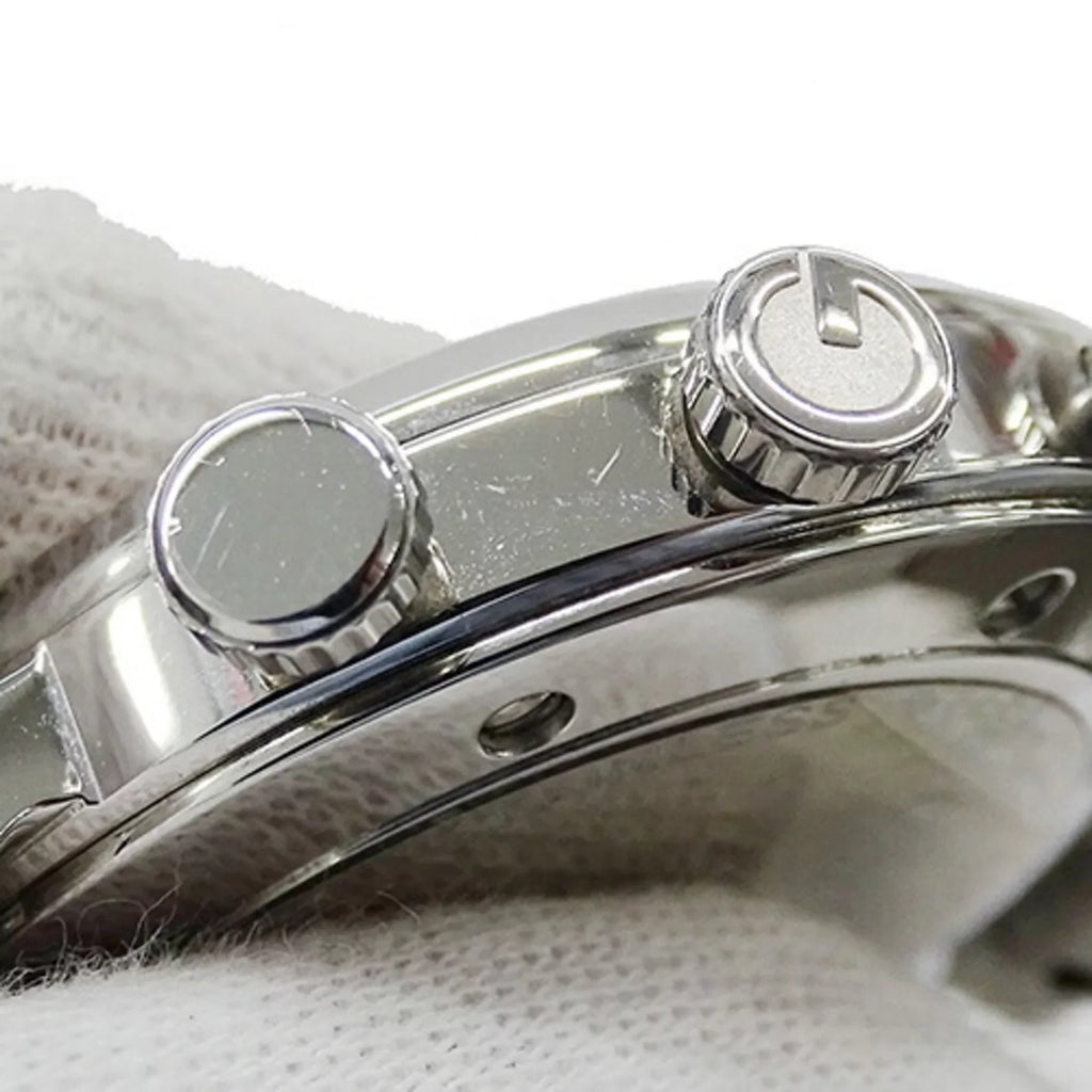 silver 101M Gucci watch Used black steel men's stainless quartz YA101309 chrono G GUCCI SS date