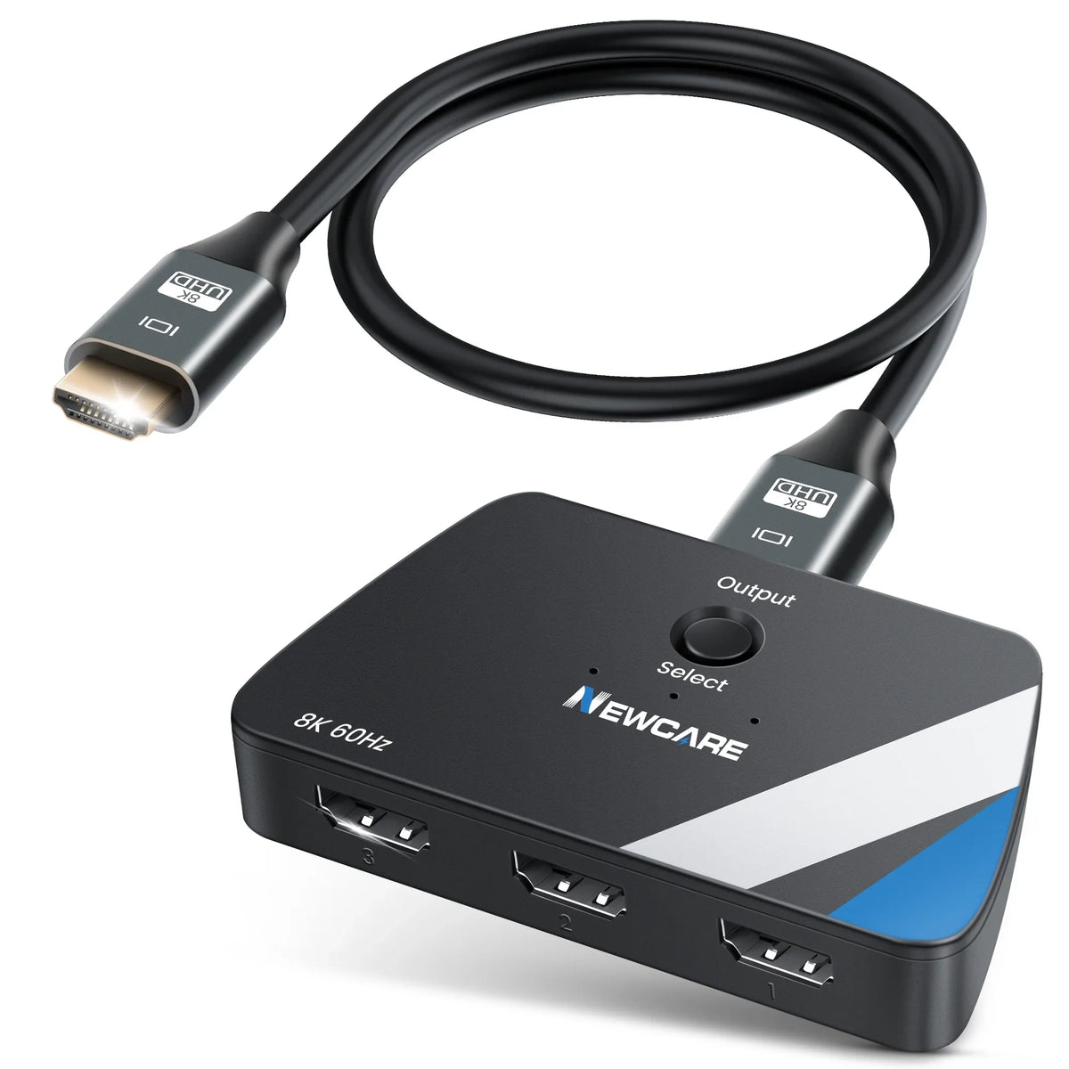2.1 1 Splitter NS HDMI HDR Switcher 2.1 Out, NEWCARE ft Selector HDMI 3 HDMI Roku 2.6 in Switch Dolby HDMI Cable, 4K@120Hz Switch 3D Box Fire Stick with Supports 3 Atmos Port 8K@60Hz PS4/PS5 Xbox for