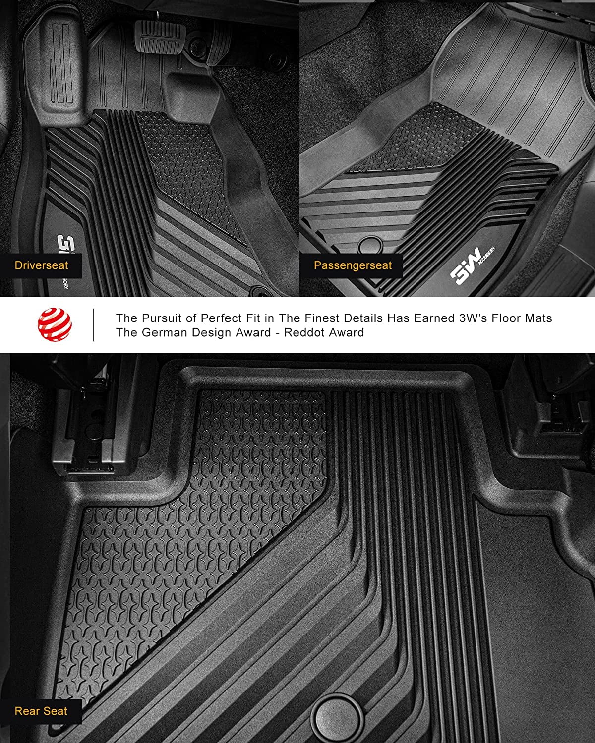 TPE Include & Front Floor Row Black for Floor Weather 1st All Forester Protection Liners Floor Full 2nd and 3W 2019-2023 Automotive Set Subaru Mats Mats TPE Rear, Custom