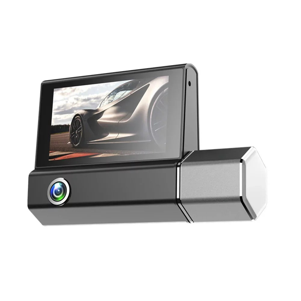 Video Front And Dual Cam Inside And Dash DVR Recorder Lens Car Camera Rear