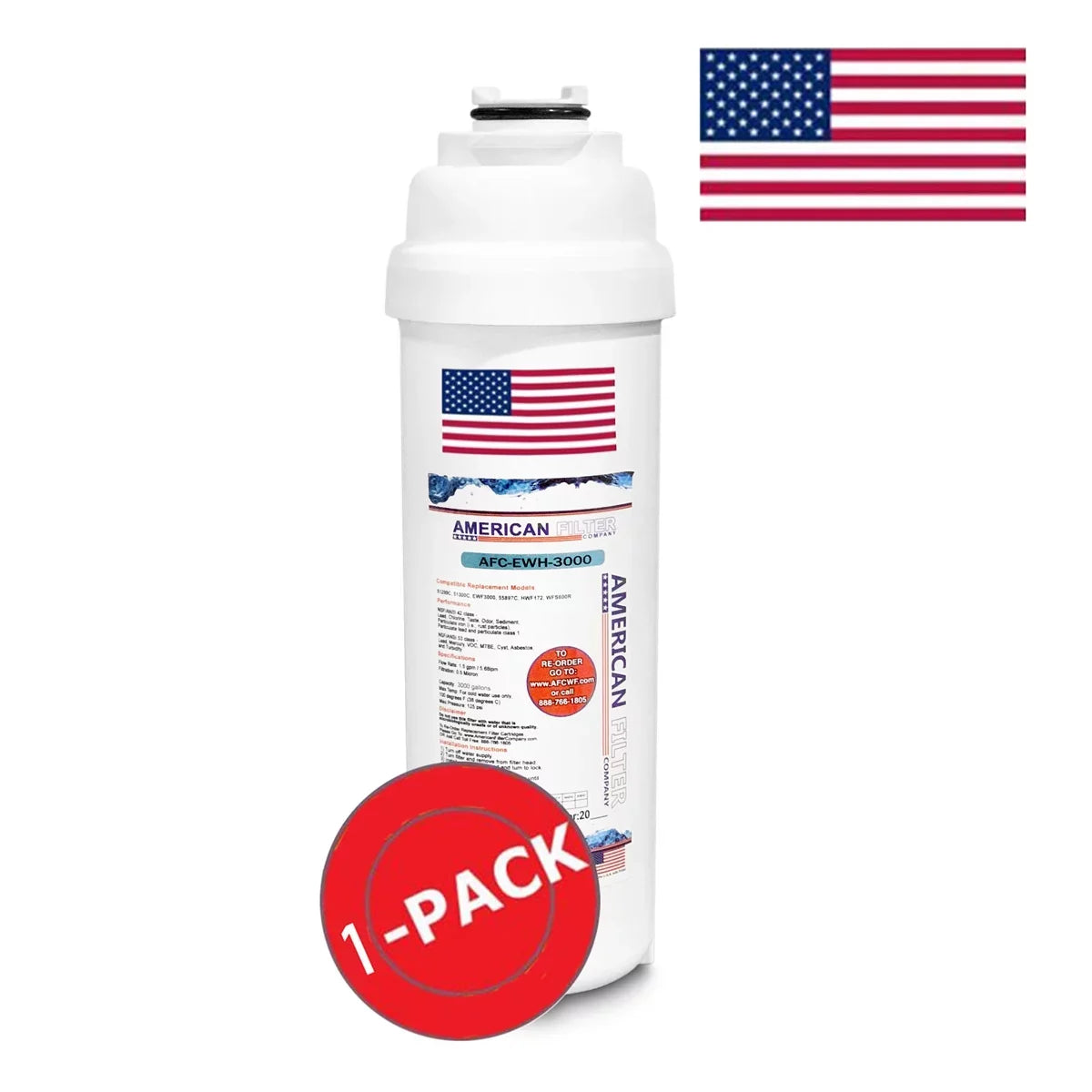 '- Water , # - Model in HACG8PV-NF AFC-EWH-3000 with 1 Filters , Filter U.S.A. Brand AFC , Made Compatible