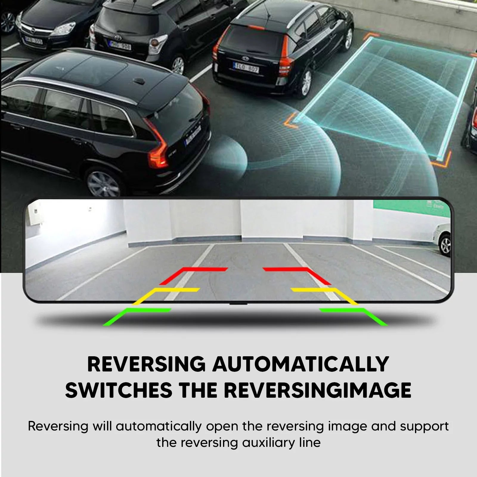 Mirror Recorder GPS Video DVR View Kits 12"Dual Night Cam Rear Car Camera Dash