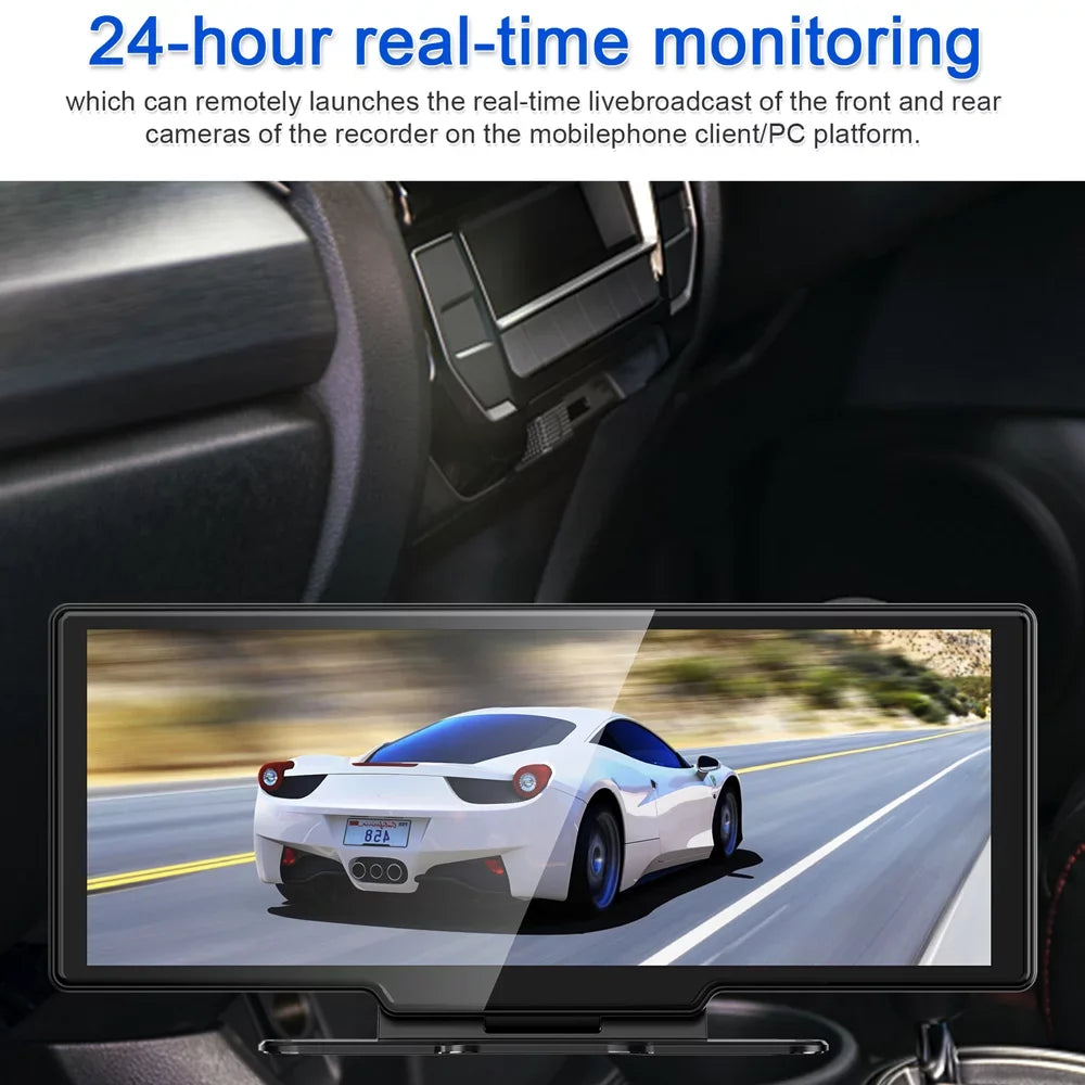 Degree 10.26in Auto Camera Car Car Recorder Recorder Navigation Wide Viewing System DVR Night Wide Global Screen Camcorder Cam Car 170 Dash Nebublu Positioning Video BT Angle