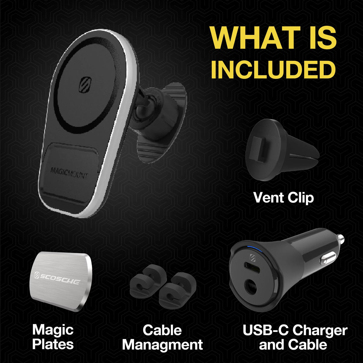 Dash/Vent Mount Magnetic Galaxy Charging W/ MagSafe MPQ5DV-SP1 Compatible Scosche Wireless iPhone,