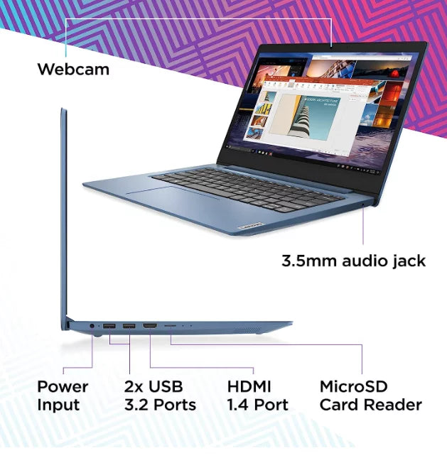 Open 14" Lenovo 64GB 4 Blue IdeaPad N4020 eMMC Ice Touch Non Box HD Intel 81VU0079US
