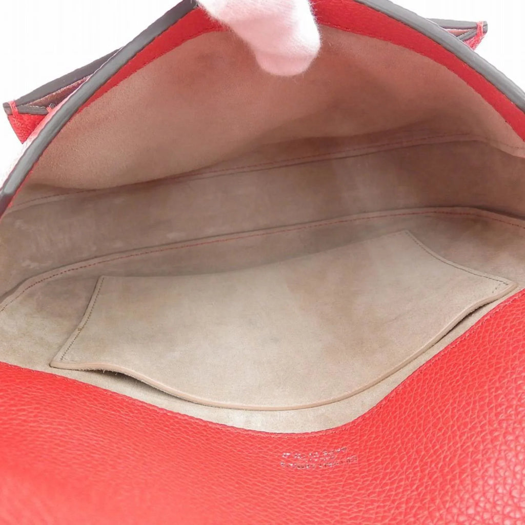 Giorgio Pre-Owned New) Shoulder Bag Red Leather (Like One Armani