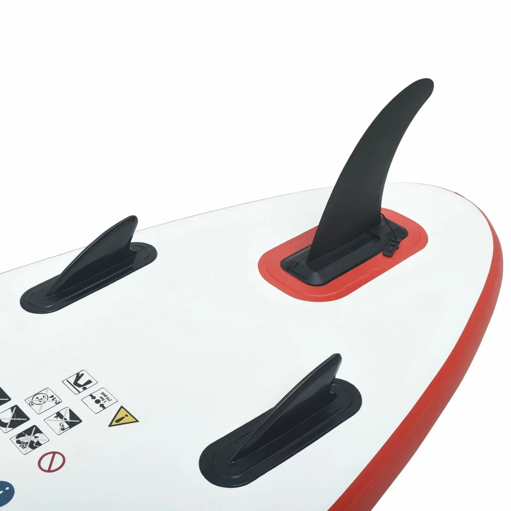 White Inflatable Red Paddleboard Set MABOTO and