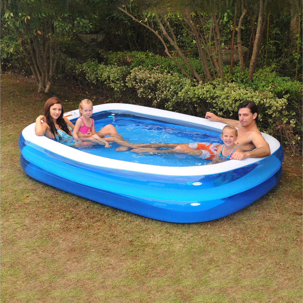 8.5' and Swimming White Rectangular Pool Blue Inflatable